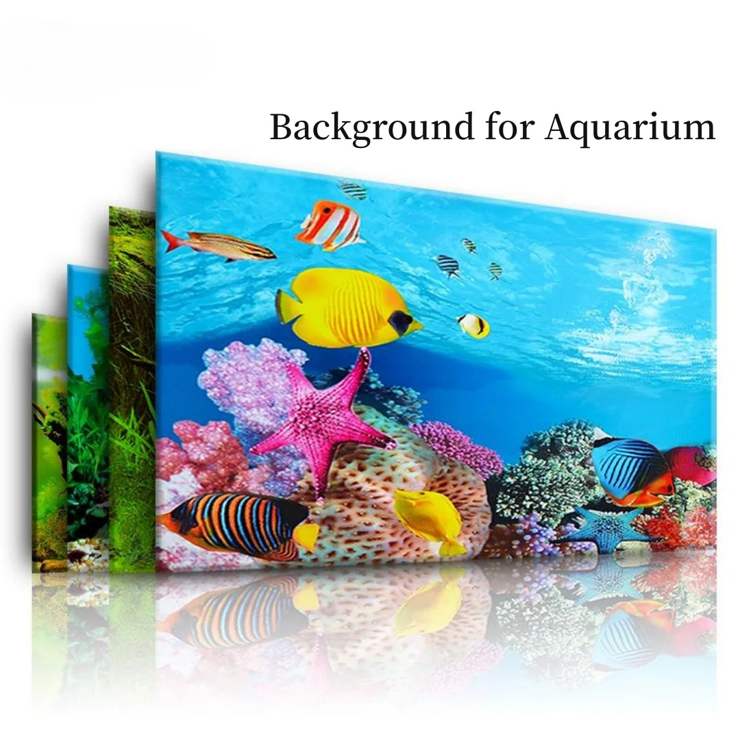 Marine Aquarium All In One - 3D水族館の背景ステッカー,水槽の装飾,海洋植物,両面風景,装飾アクセサリー