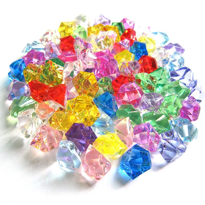 Marine Aquarium Cube - 100 個アクリル石クリスタルアイスキューブ装飾花瓶フィラー小石水族館水槽アクセサリー DIY ジュエリー装飾 6*9 ミリメートル