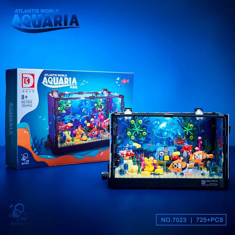 Marine Aquarium Cube - アイデアシリーズ水族館海洋動物ビルディングブロッククリエイティブエキスパート水槽モデルレンガのおもちゃ子供のためのギフト MOC LED 付き
