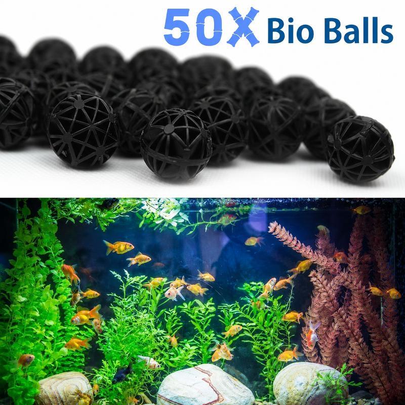 50個入り 16mm アクアリウム用バイオフィルターボール  - Aquarium Marine Tank のレビューと価格