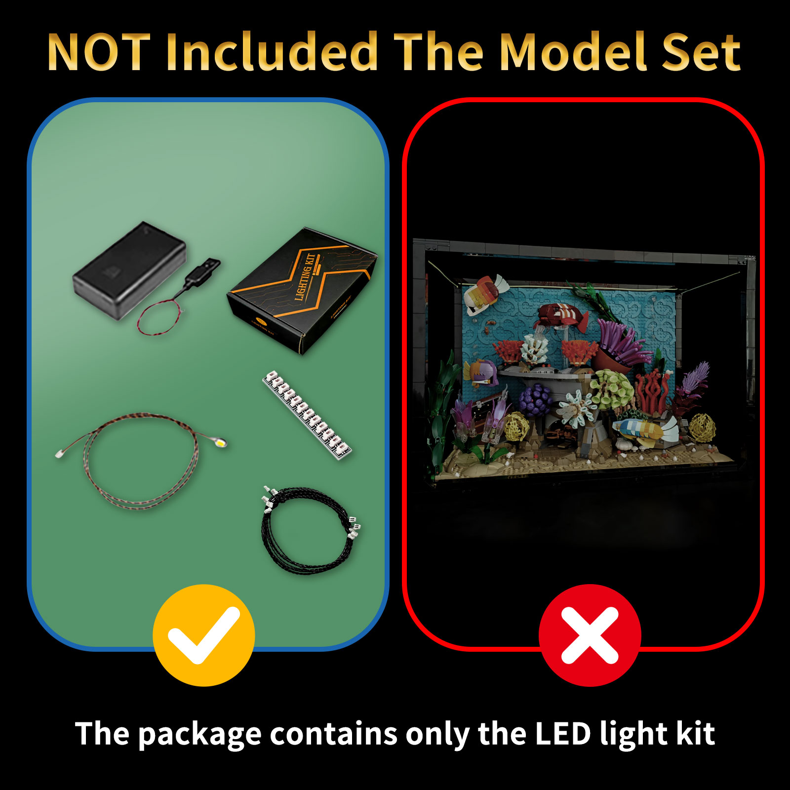 LYBMTWF LED 照明キットはレゴ 10366 熱帯水 - Aquarium Marine Lights のレビューと価格