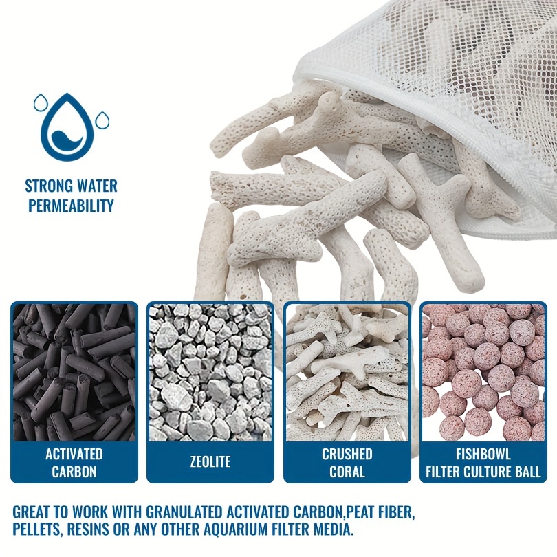 水族館用再利用可能なジッパーフィルターメディアバッグ - 活 - Activated Carbon Bag のレビューと価格