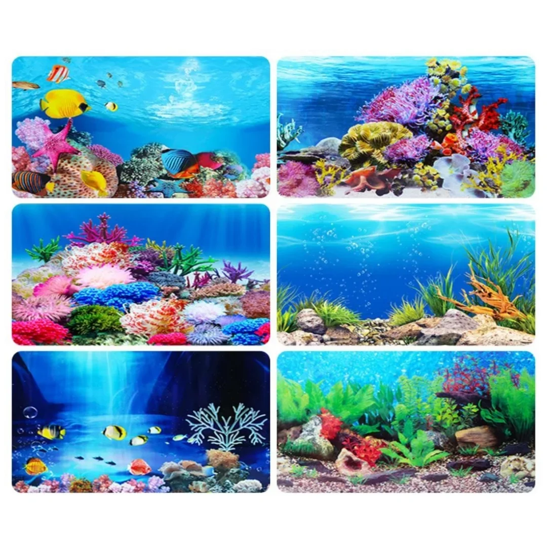3D水族館の背景ステッカー,水槽の装飾,海洋植物,両面風景, - Marine Aquarium All In One のレビューと価格