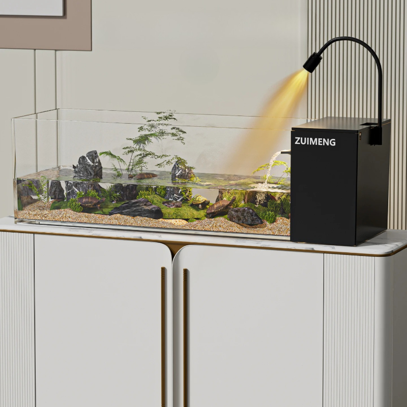 ‌ カメ水槽 - 渓流風景付き魚とカメのハイブリッド生息地、 - Marine Aquarium All In One のレビューと価格