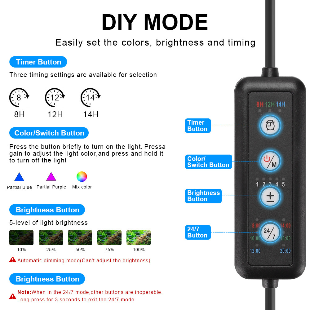 LED水槽ライト フルスペクトル リーフコーラルランプ UV - Aquarium Marine Lights のレビューと価格