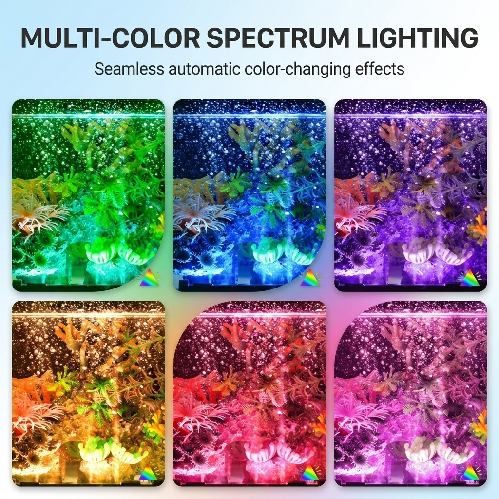USB LED水槽エアバブルライト自動RGB変色魚タンクエア - Aquarium Marine Lights のレビューと価格
